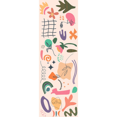 Hippie love YOGA MAT NON SLIPPERY ULTIMATE GRIP UNIQUE DESIGN ARTISTIC SUSTAINABLE 100% ORGANIC NATURAL RUBBER adhérence comfort EPPAIS THICK  satyayogamat